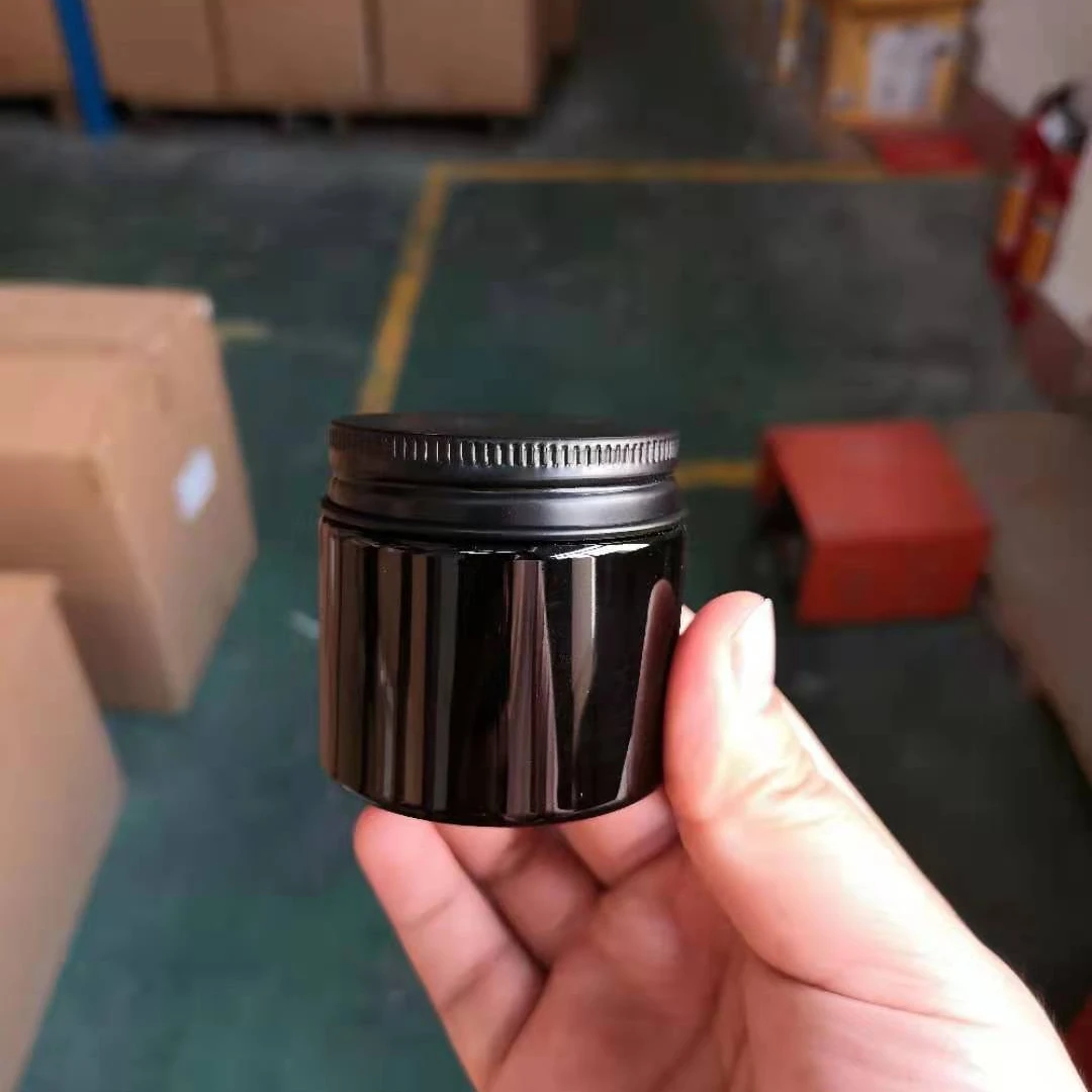 Пластиковая Косметическая банка для крема, 60 мл, 120 мл, пустая черная бутылка, алюминиевый металлический контейнер, крышка 21407