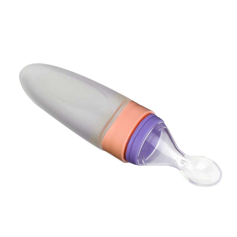 Complementary Food Spoon Rice Paste Milk Bottle Squeeze Baby Feeding Spoon Baby Eat Fruit Bite Bite Music feeder