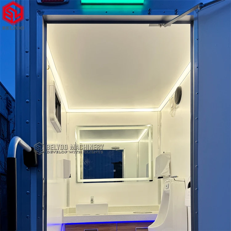 OEM/ODM Portable Toilet Moving House Construction Toilet Bowl Folding Mobile Outdoor Restroom Trailer