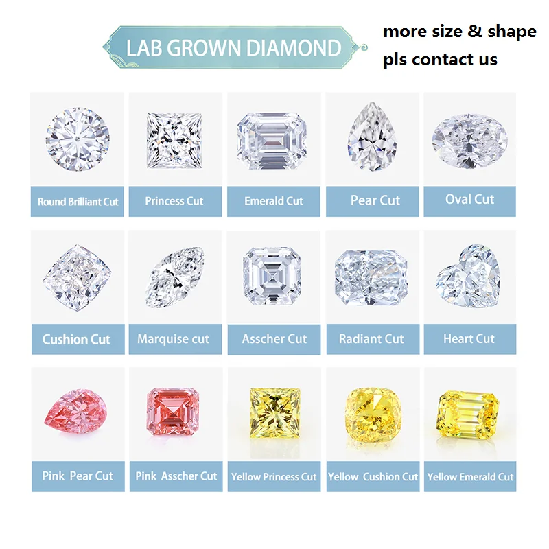 IGI Certificate 0.5ct 1ct 1.5ct 2ct 3ct E Color Wholesale Loose certified Lab Created Diamant HPHT CVD Lab Grown Diamond