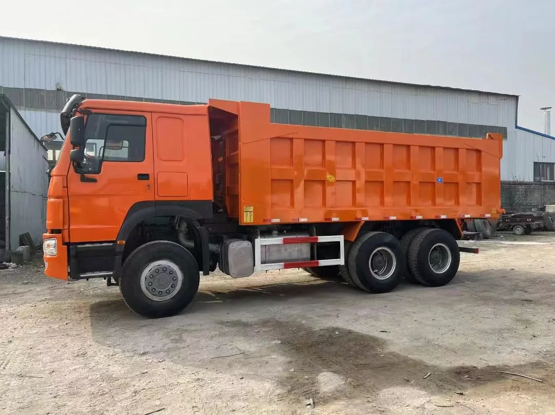 Meter Howo 6X4 371 375Hp Off Road Mining 4 Axle 10Tires Tipper Semi Trailer Sinotruk Used Dump Truck to Tema