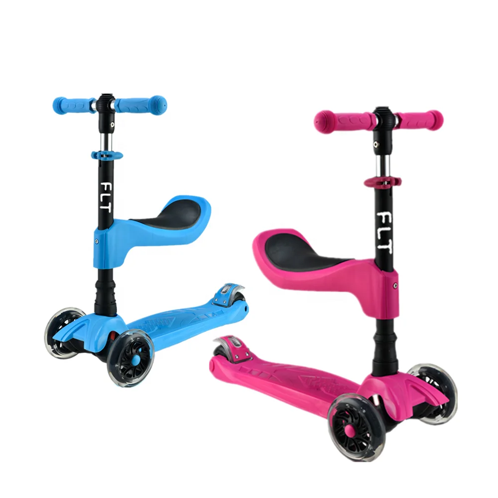 Toddlers Light Weight 3 Wheel Lean to Steer  2 in 1 Kick Scooter With Adjustable T-Bar