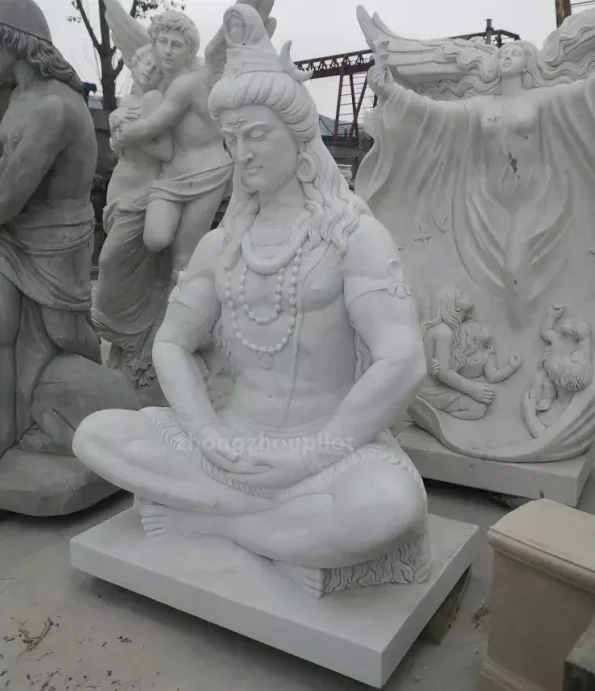 Life Size Factory Price Indian Hindu God Lord Shiva Stone Marble Statue