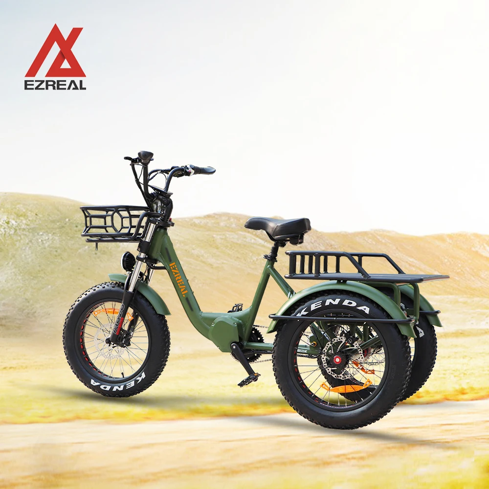 M600 500W BAFANG Mid ETRIKE 3 48V Electric Cargo Bike for Adults Open Body Type Three-Wheel Electric Tricycle