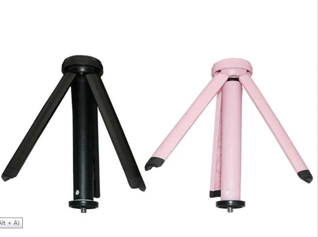 Kaliou A079 adjustable height desktop tripod with 1/4 screw  ABS plastic pink and black for phone holder  table storage tripod