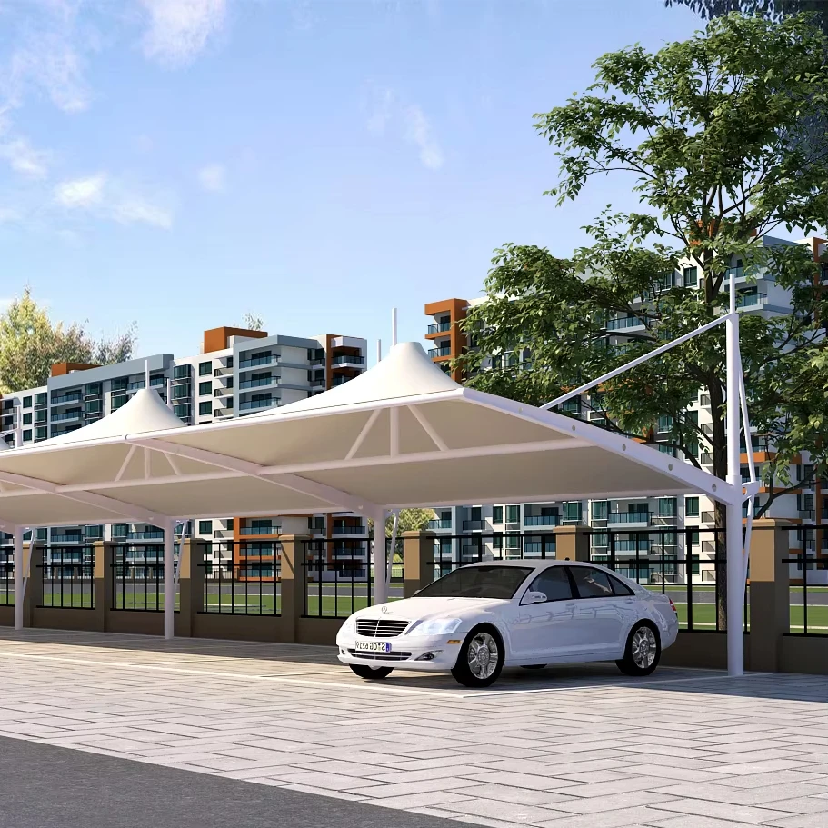 XZ OEM ODM 10 x 20 curved roof garage bus shelter carport double parking canopy