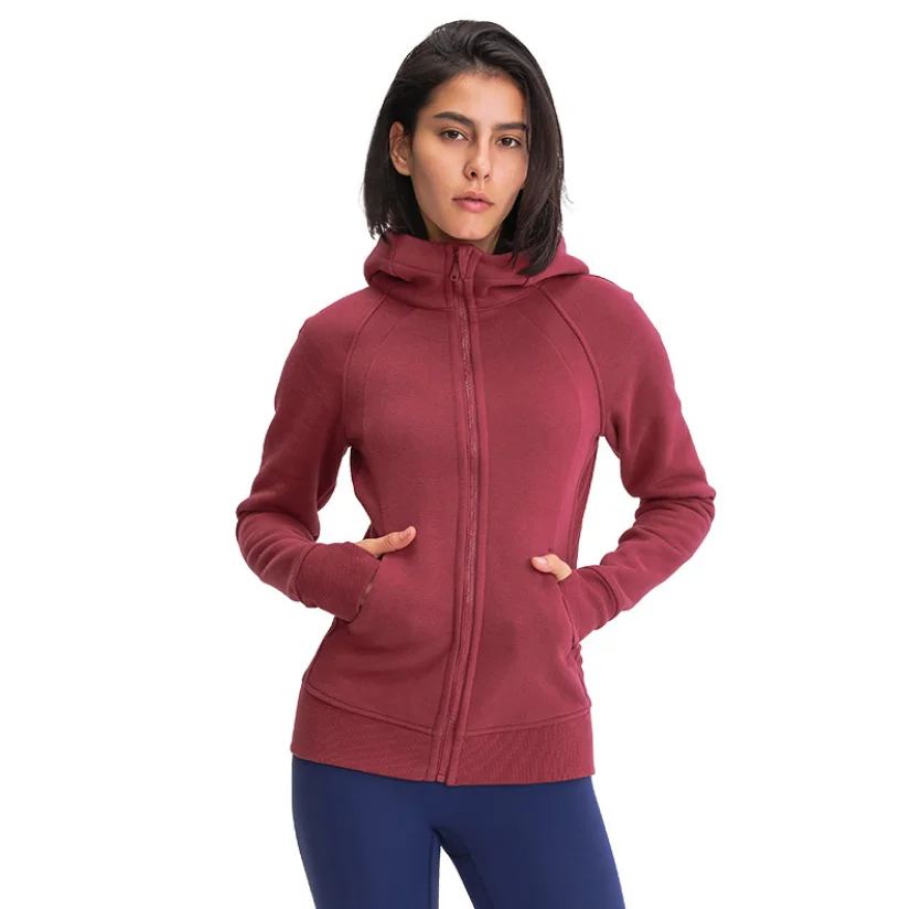 
Winter fitness yoga activewear fashion jacket leisure coat thermal sweater 