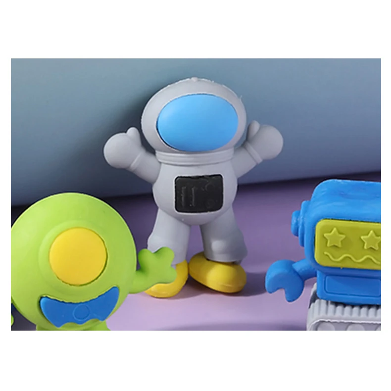 Factory wholesale creative rubber cartoon spaceman eraser tpr cartoon cute rubber toy eraser