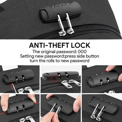 Travel Laptop Backpack 17.3 inch Anti Theft Business Laptop Backpack with USB Charging Port and Headphone Interface Backpack