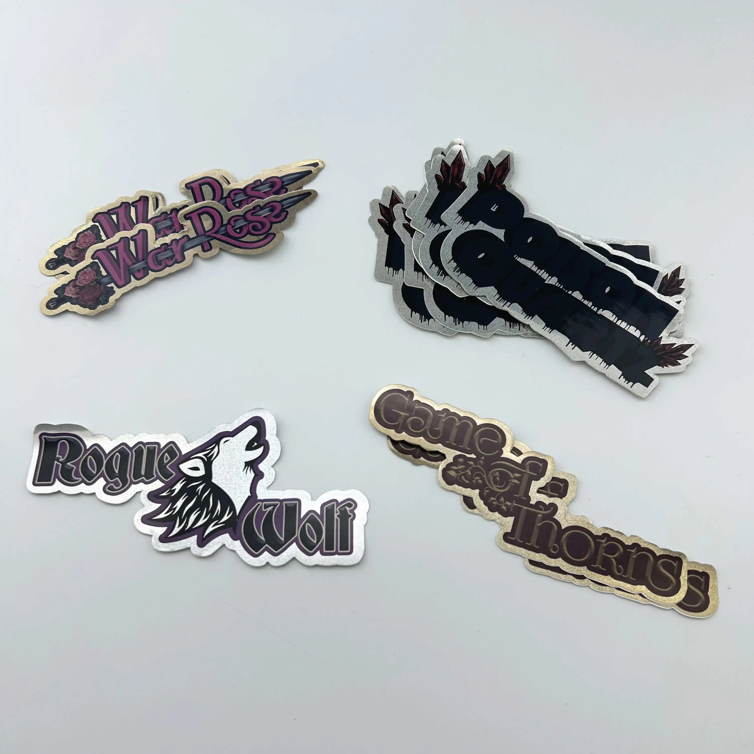 Self adhesive custom logo printing waterproof vinyl holographic die cut stickers for kids