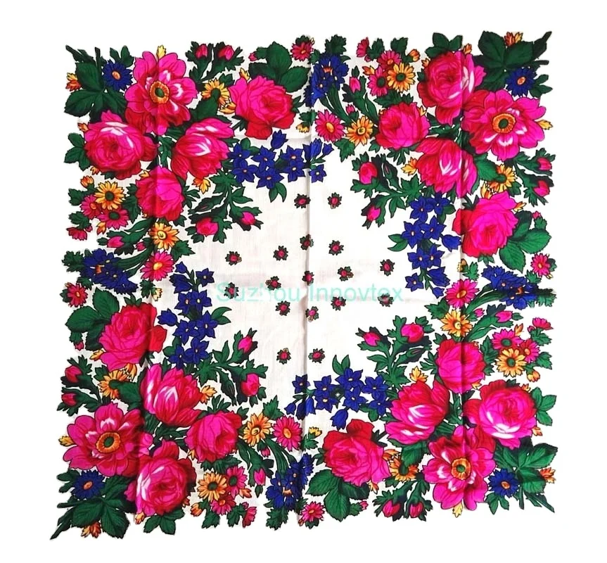 
Тканевый акриловый шарф с трафаретной печатью 30 дюймов 