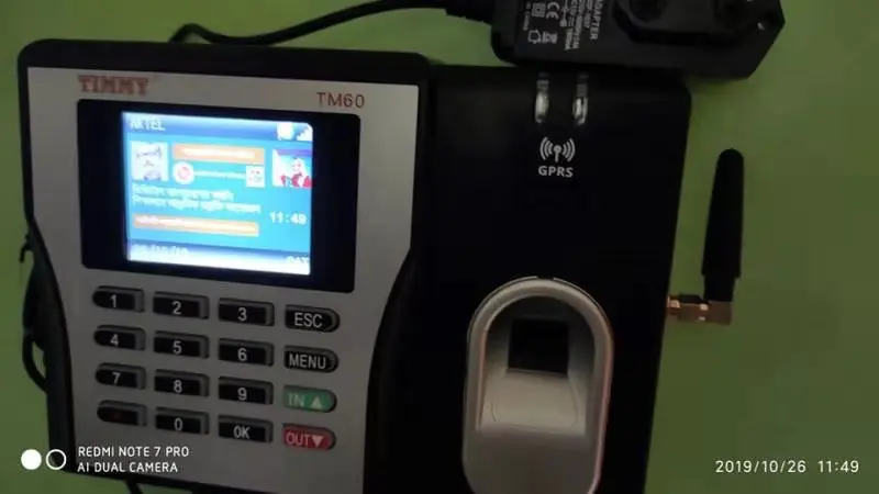 Timy Attendance Machine Print Biometric Time Recording Biometric Fingerprint Time Recording of Id Prs Finger with Sim Card