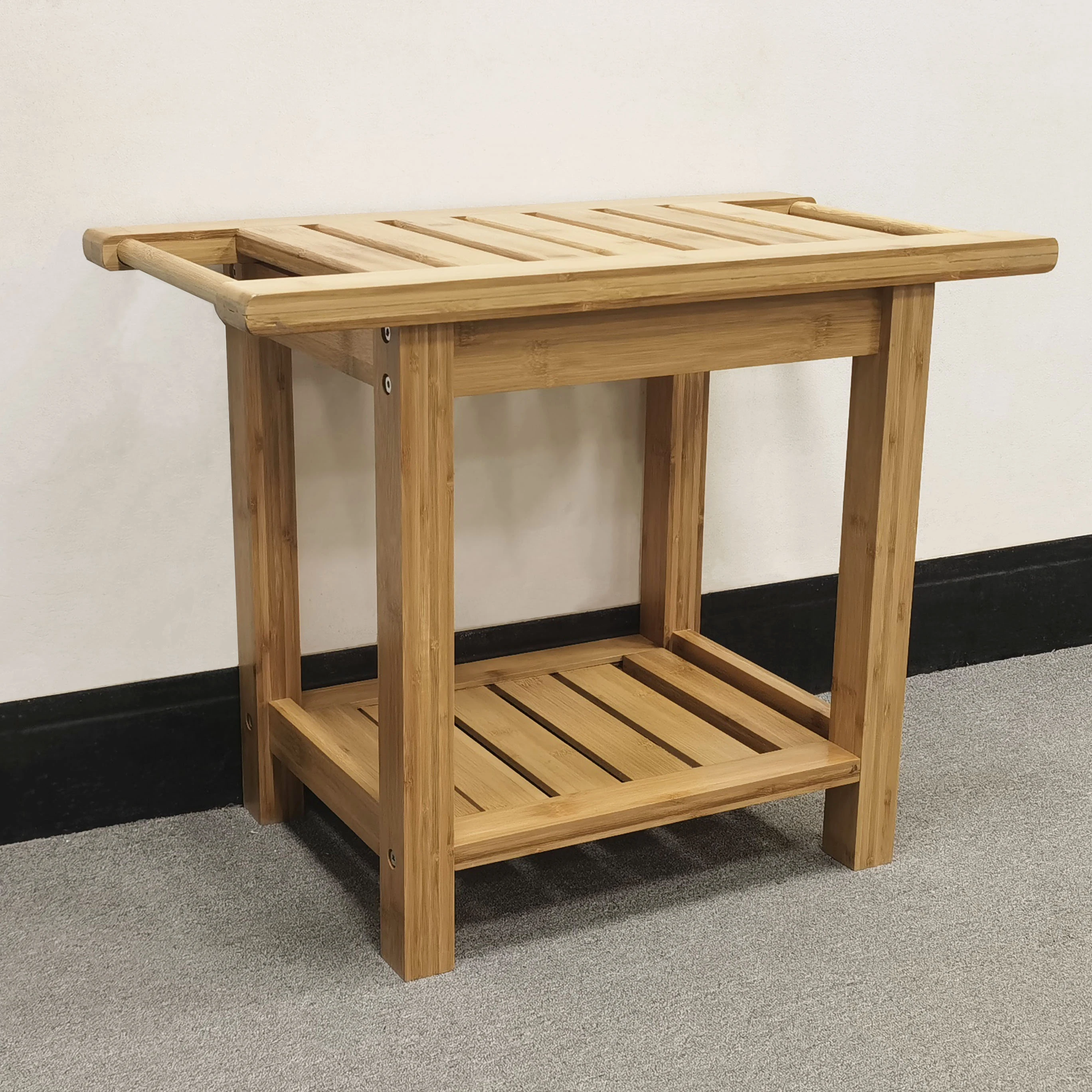 Заводская поставка, Бамбуковая душевая скамейка и бамбуковый душевой коврик, стойка-органайзер для спа-ванны