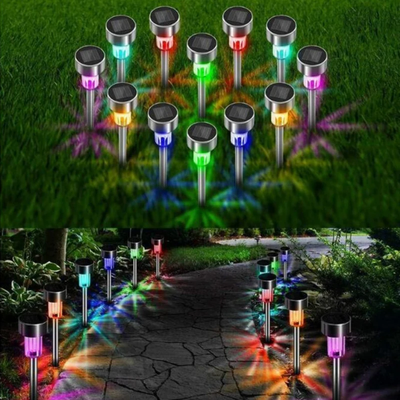 Outdoor Garden Waterproof Led Landscape Lighting Stainless Steel Solar Powered Lights For Pathway Walkway Patio Yard Lawn