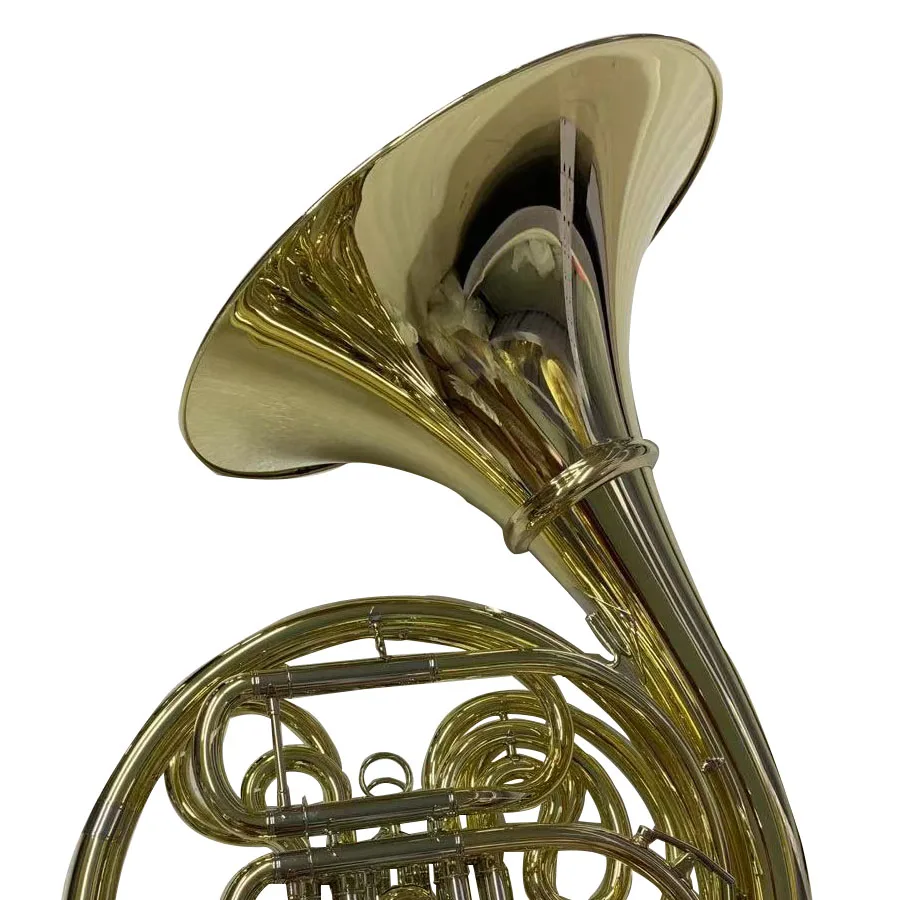 OEM production famous popular selling  reference gold lacquer 4 double key french horn