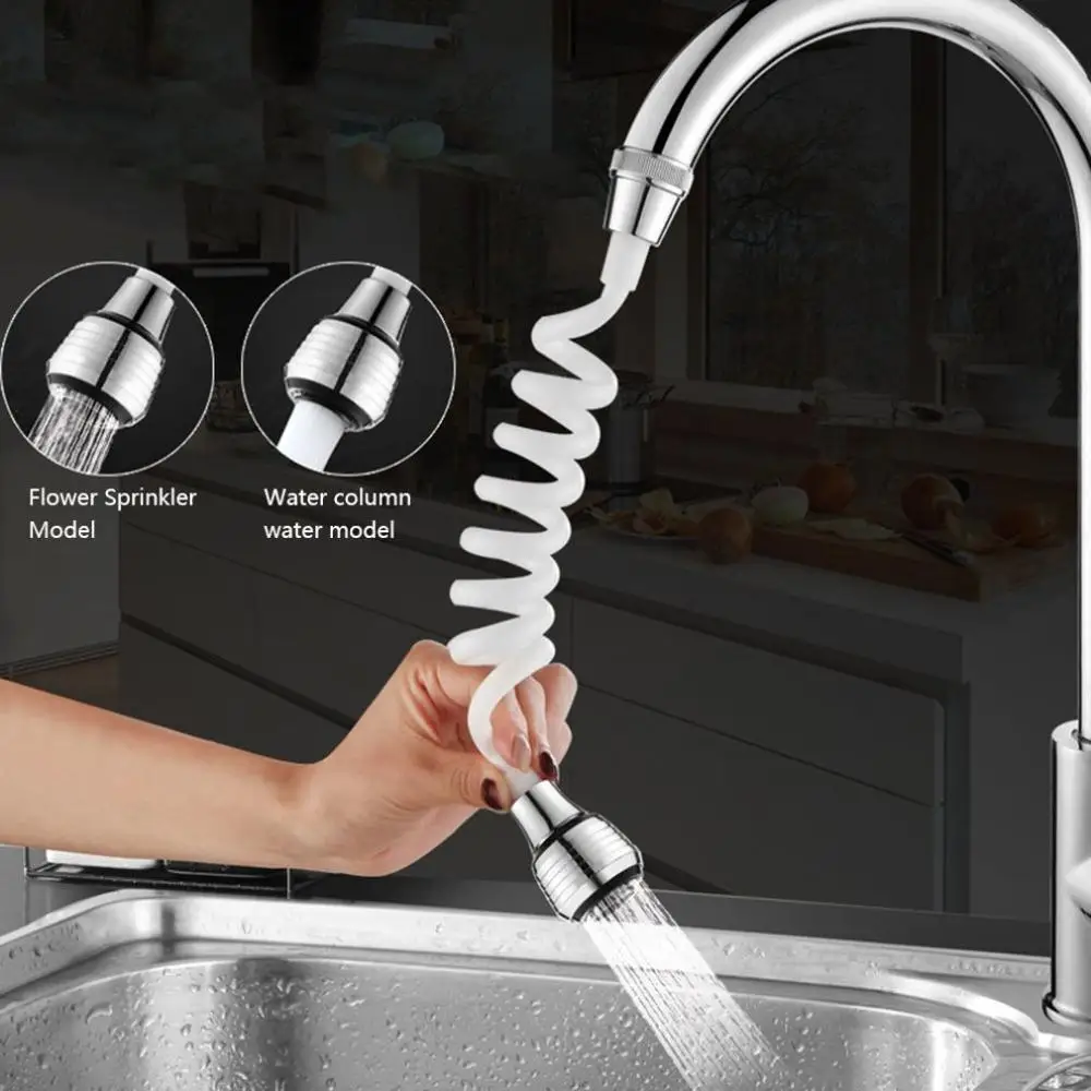 Home Kitchen Faucet Extension Extender Long Hose Portable Retractable Foaming Shower Faucet Durable