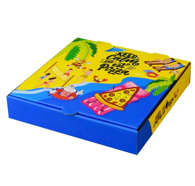 Custom printed fast food lunch PIZZA box packaging insulated boxes for food carrier paper box