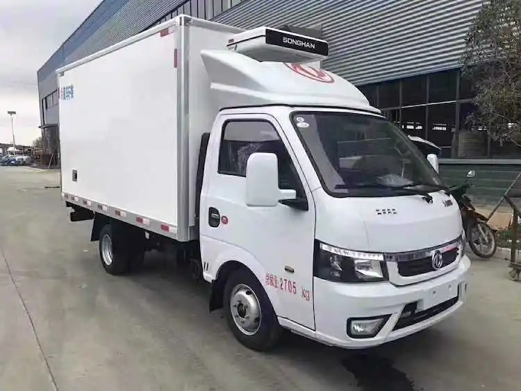  Dongfeng 4X2 левосторонний бензиновый двигатель евро 2 уровень выбросов охлаждающие грузовики-фургоны для