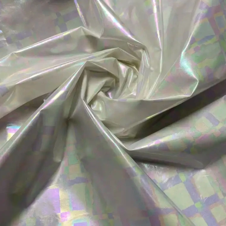 Customized 300T 50D SD Pongee Gold Stamping Bronzing Shimmer Fabric  100% Polyester Fabric PES Shiny Glitter Metallic Fabric