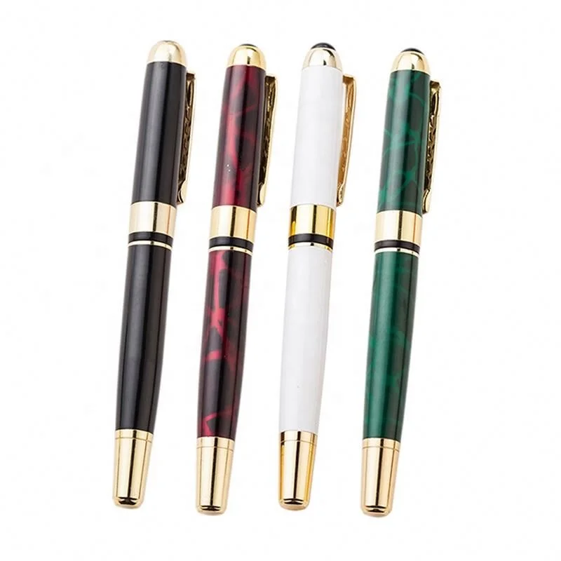 Высококачественная металлическая шариковая ручка с гелевым роликом, шариковая ручка с заправкой, водонепроницаемые чернила, тонкий наконечник, деловой подарок