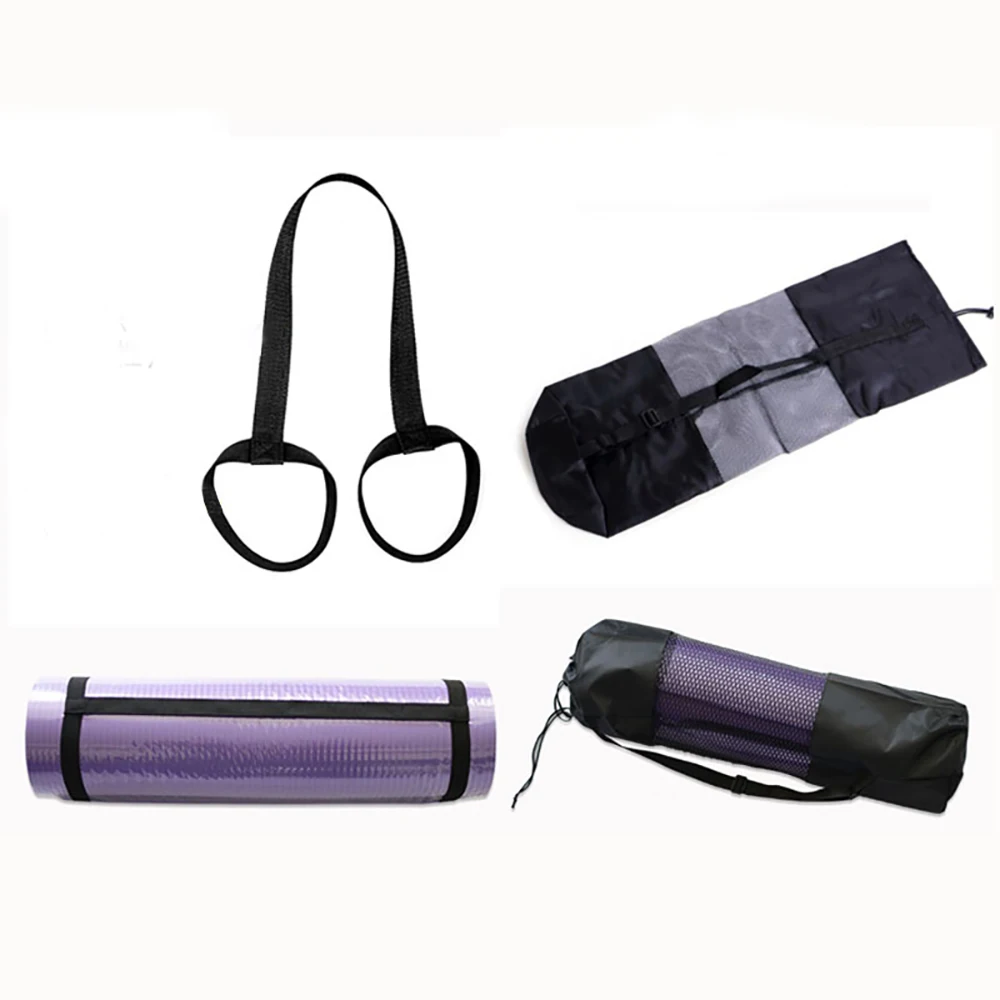 Hot Sale Non Slip Gym Home 10mm Thick NBR Fitness Yoga Mats with Strap for Women