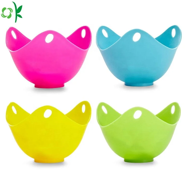 OKSILICONE Egg Poaching Cups Reusable Egg Boiled Microwave Safe Kitchen Tool Non Stick Silicone 1 Pcs/opp Bag or Customized