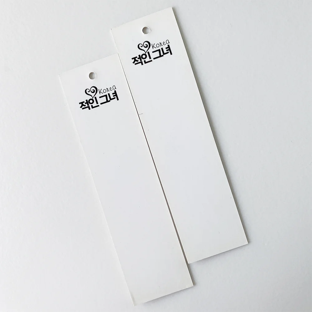 FSC Custom Logo Black Hot Stamping Special Paper Hang Tag String for Clothing, Custom Hang Tag