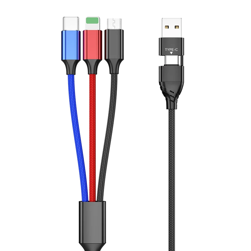 Кабели для быстрой зарядки и передачи данных 6 в 1, 1,5 м, 2 А, кабель Micro Usb Type-C, кабели для мобильных телефонов Iphone, Huawei, Samsung