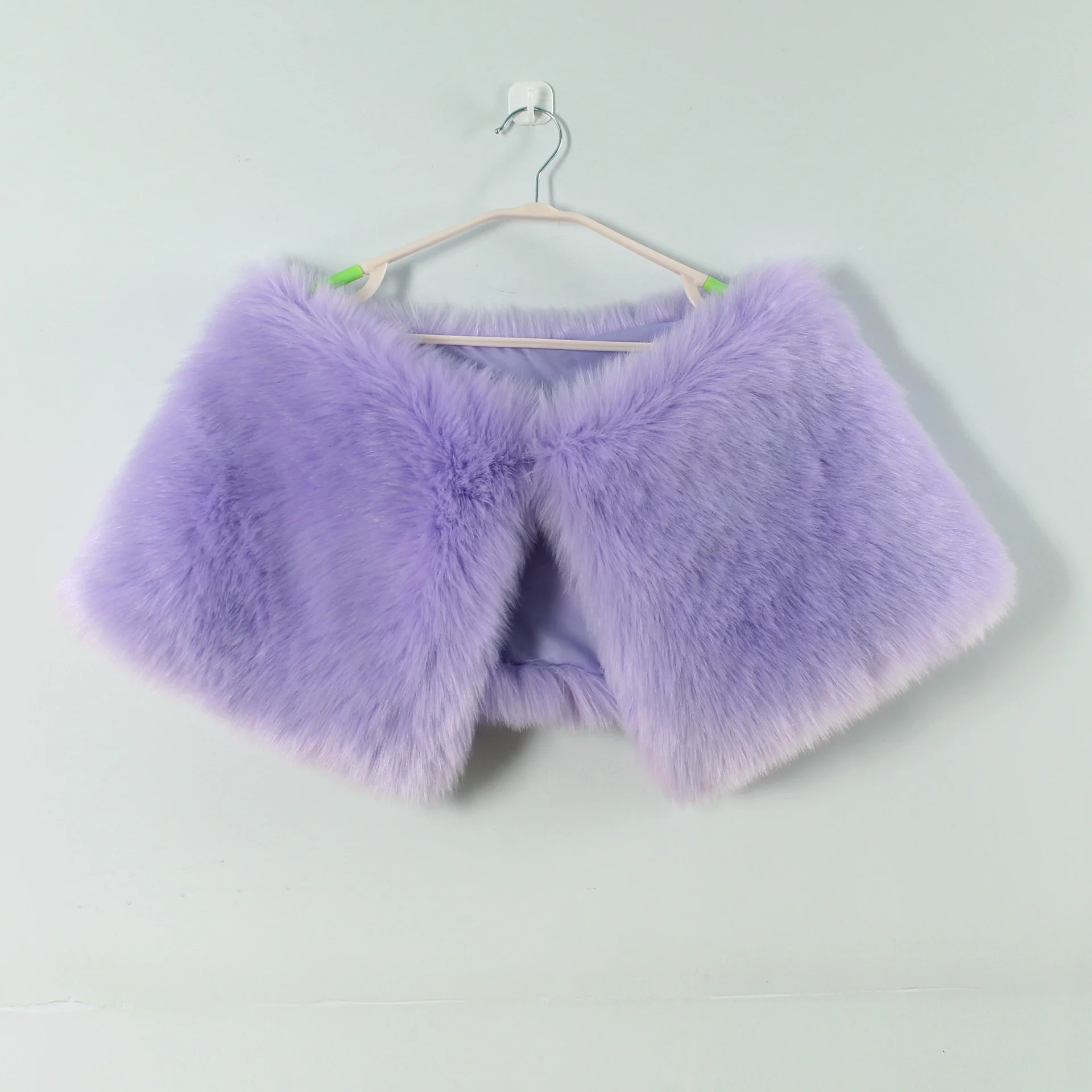 
Womens Bridal Faux Fur Collar Shawl Blue Faux Fur Scarf Evening Wrap Cape for Winter Coat 