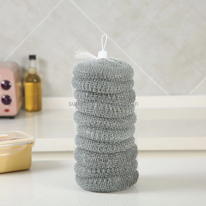 Cheap prices good quality 3pcs net mesh scourer galvanizezd scourer mesh scrub scourer