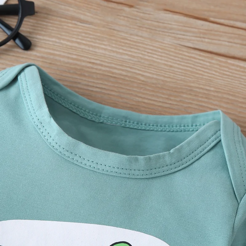 Spring Autumn Baby Clothes Sets Baby Boy Girl Clothes 3pcs Cotton Letter Long Sleeve Romper+cartoon Dinosaur Trousers+hat 3-18M