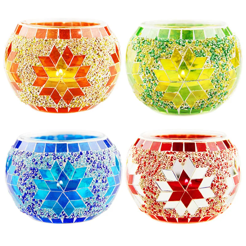 hot selling wholesale factory price 4pcs set mosaic candle holder