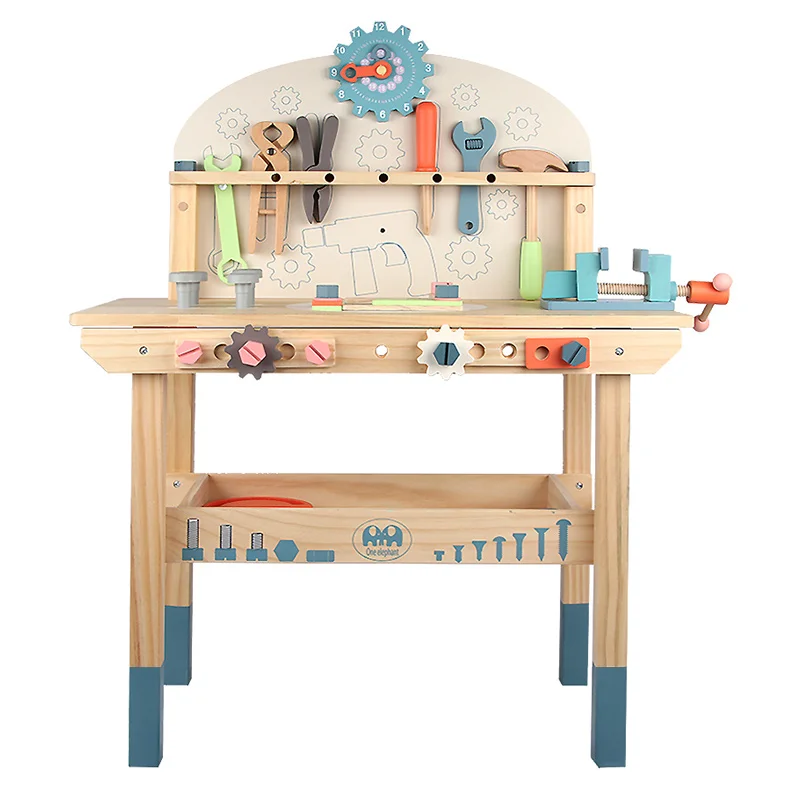 Wooden toy tool table pretend play tool toys workbench educational intellgence toy