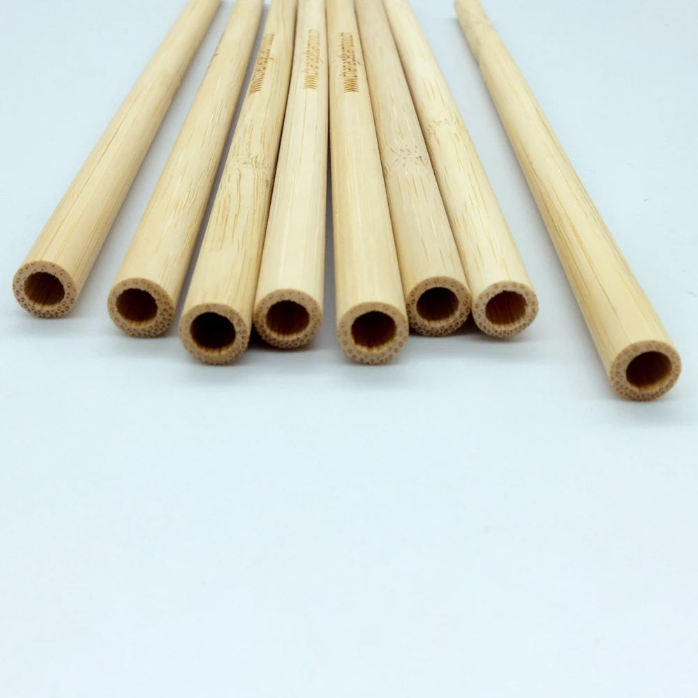 Customized Logo Organic Biodegradable Disposable Bamboo Drinking Straws for Mate Bubble Boba Tea