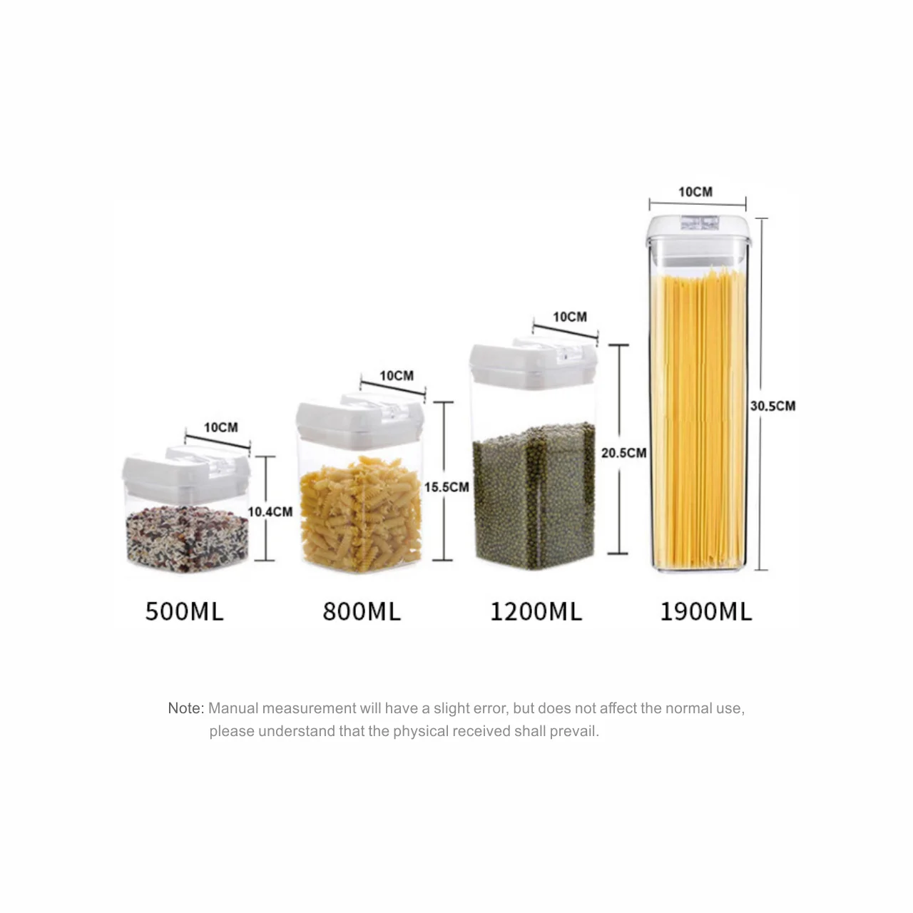 Kitchen sealed jar household grains and cereals moisture-proof storage box food-grade transparent snacks dry goods storage jar