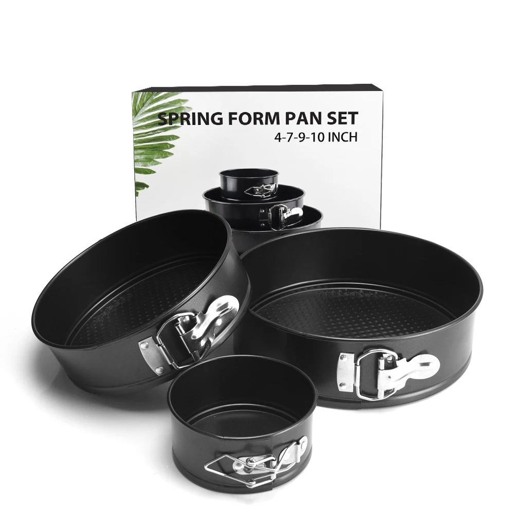 Пружинная форма из углеродистой стали, набор пресс-форм для чизкейка 4/7/9 дюймов, герметичная форма для торта