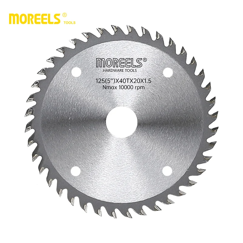 MOREELS New 5'Inch 125mm 40-Tooth ATB TCT Saw Blade For Wood Cutting