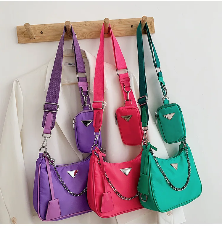 
2020 Ins Trendy Colorful Nylon Crossbody Purse Women Handbags ,Small Pocket Fashion Sling Shoulder Bag For Girl 