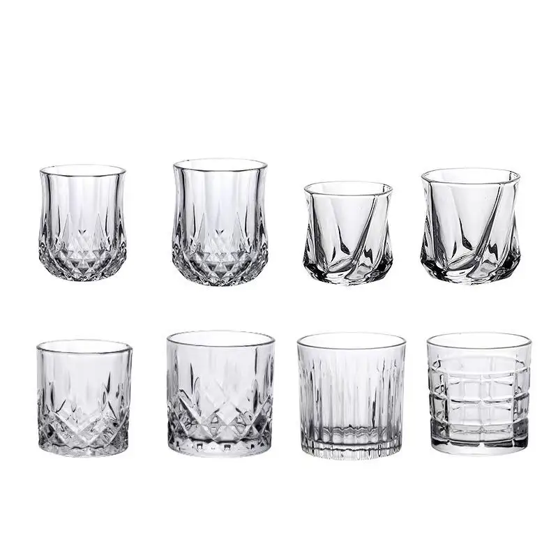 Manufacturer of Luxury Diamond Liquor Glassware Bar Classic Clear Cup 8oz 12oz Wine Tequila Whiskey Cocktails Shot Glasses Set