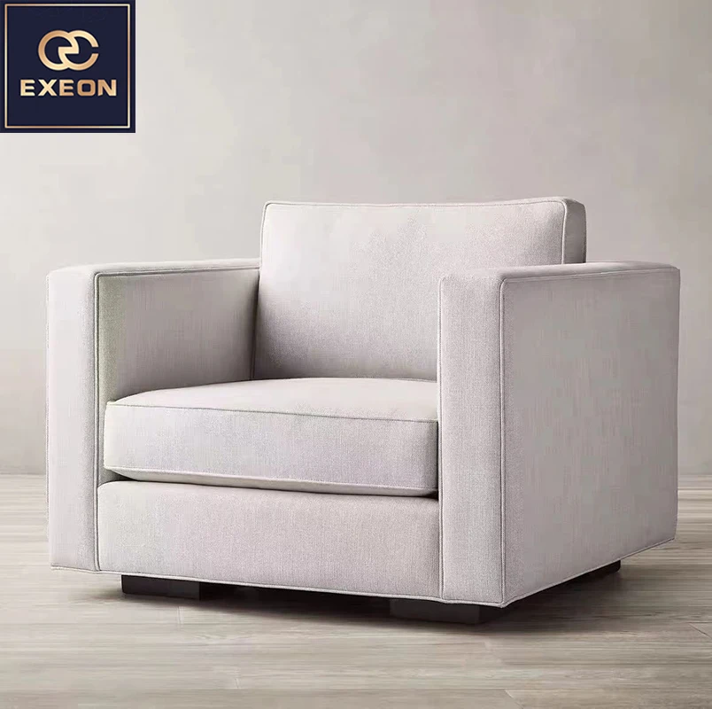 Italian Minimalist Retro Cotton Linen Living Room Sofa Modern Villa Furniture Design Combination Sofa