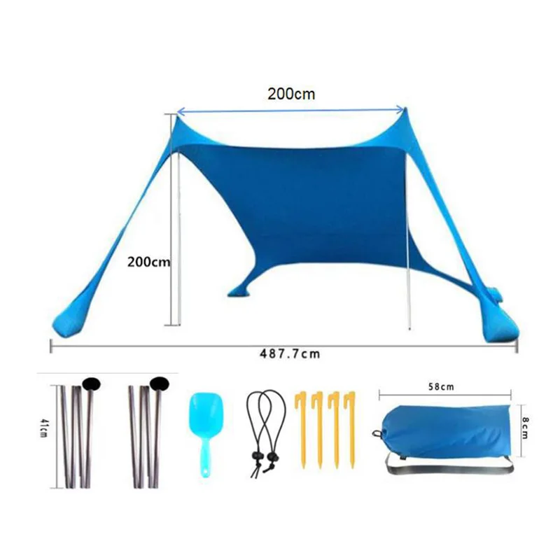 Portable Beach Canopy Tents Sun Shade Shelter Camping Sunshade Outdoor Uv-proof Awning For Sunshade Cool Tourist Foldable Hiking