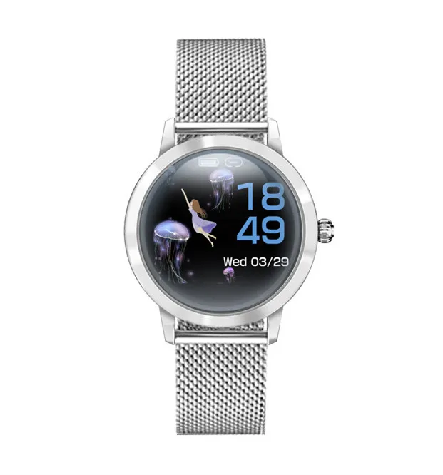 Aoketai 2021 LW10 Fashion Lady reloj inteligente Blood Oxygen Heart Rate Waterproof Women Smart Watch with Polish Smartwatch