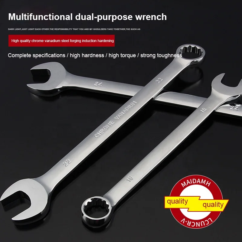 High Quality Durable wrench Large size dual-purpose spanner Industrial combination wrench with ratchet gear