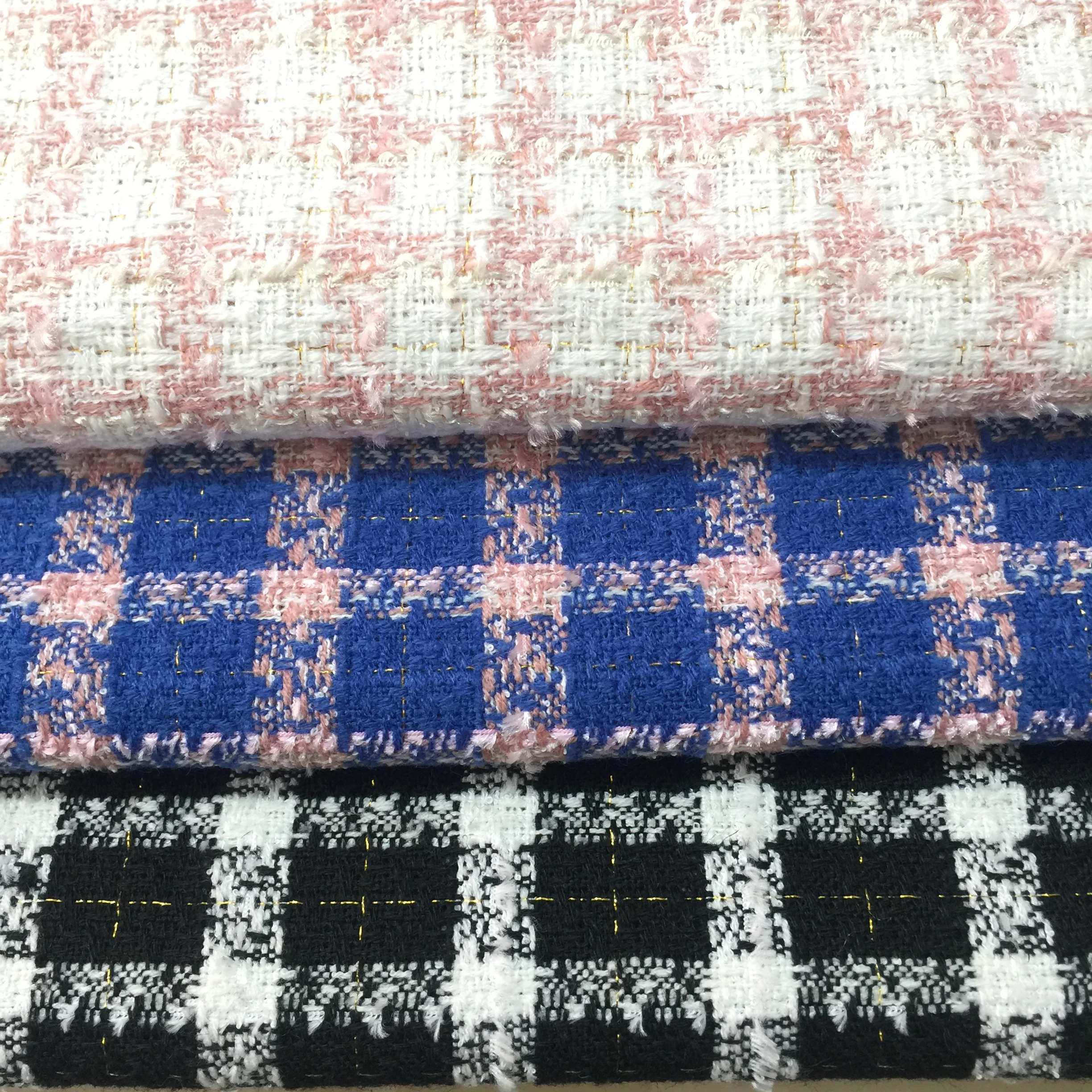 
quadrille plaid woven tartan design check pattern fabric for woman cloths 