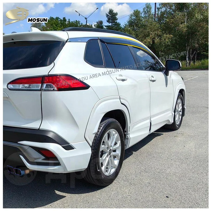 PMMA weather shield Deflector Injection Window Visor For TOYOTA Corolla Cross 2020+ Stainless steel trim Rain Guard 2024 2025