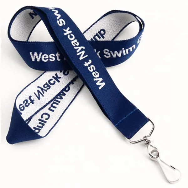 Customized Promotional Woven Lanyard Polyester Jacquard Logo Custom ID card Holder Neck Strap Polyester Lanyard