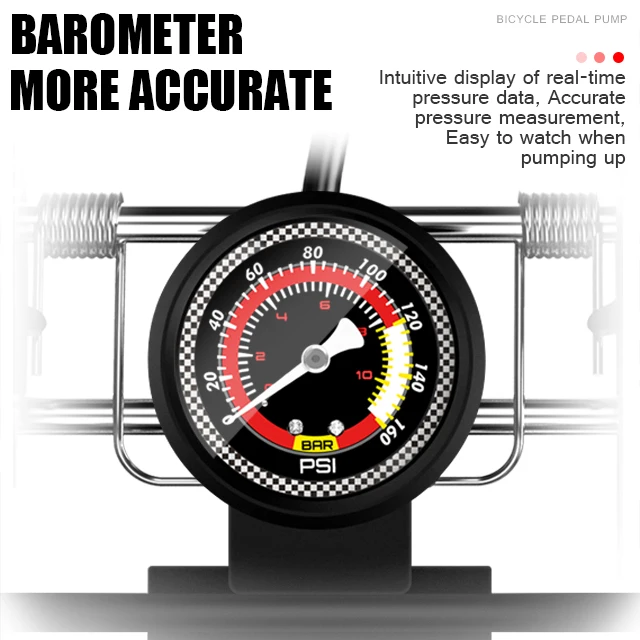 Складной велосипедный воздушный насос Xunting 180psi, двухцилиндровый портативный насос с манометром