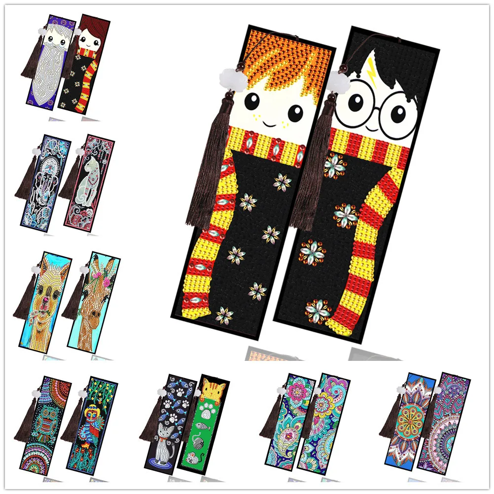5d diamond painting Bookmark Kit Animal Mandala Crystal Drill diy Shaped Drill Bookmark