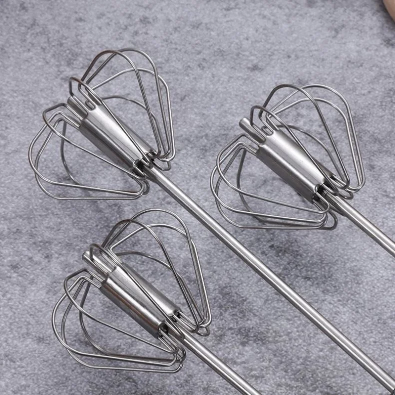 Hand Pressure Semi-automatic Egg Beater Stainless Steel Kitchen Accessories Tools Self Turning Cream Utensils Whisk Manual Mixer