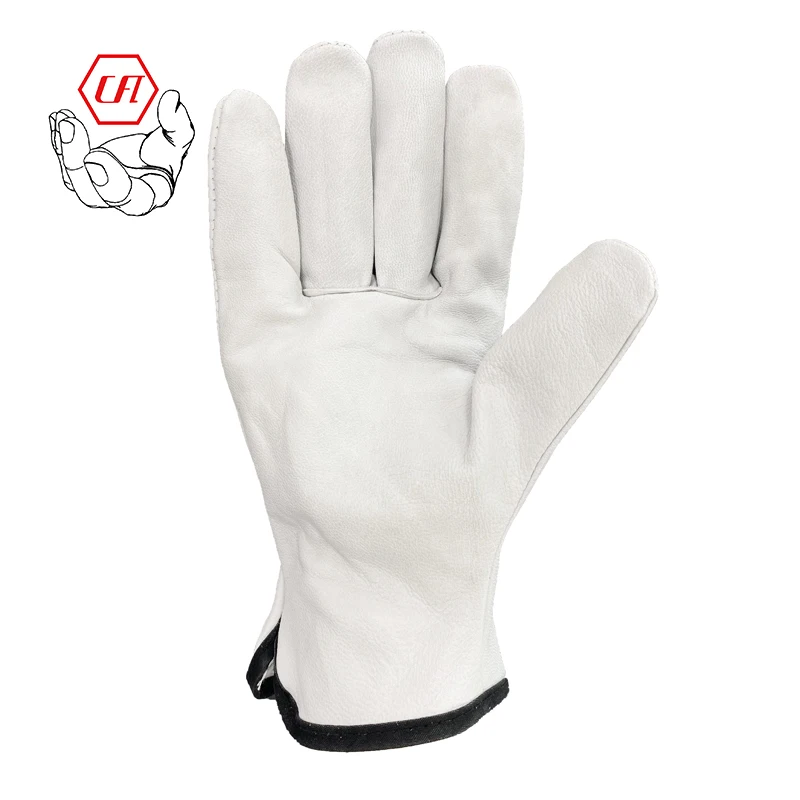 Goatskin Leather Driver Gloves Mens Leather Work Gloves